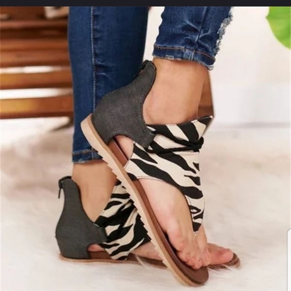 Zebra print summer casual sandals - Picture 3 of 4